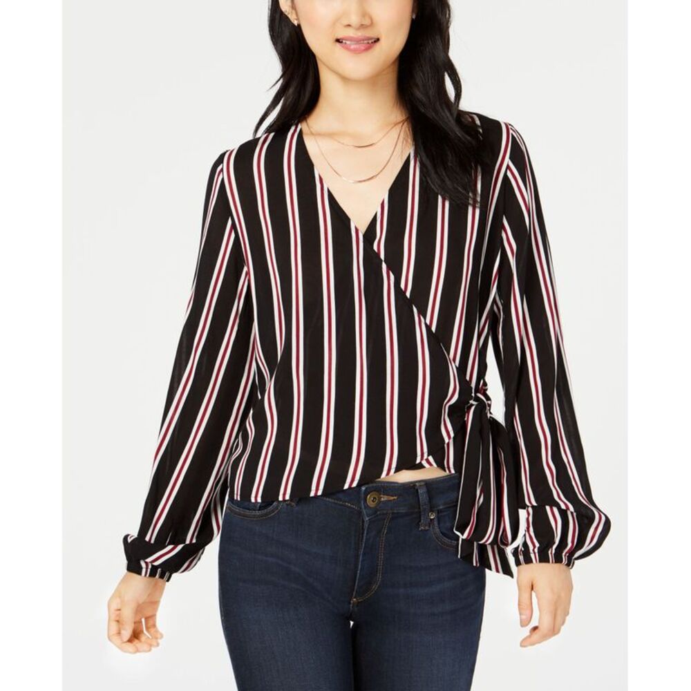 Project 28 Nyc Striped Wrap Blouse